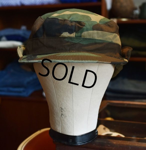 画像3: 80's【米軍実物】【U.S.ARMY】【ウッドランド】【カモフラ】【耳当て付き】【コンバットキャップ】【7-1/4】   (3)