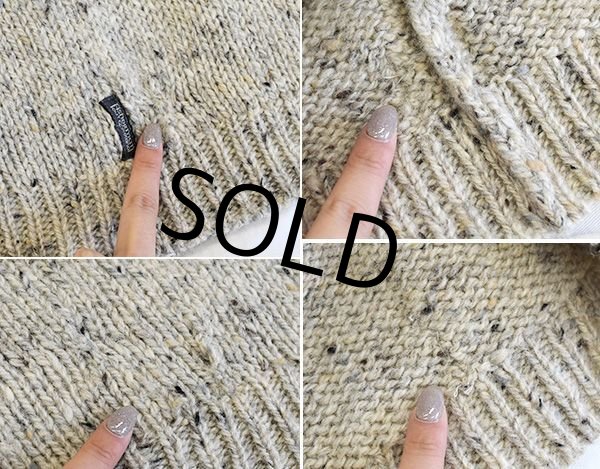 画像3: 【アイルランド製】【Fisherman】【オートミール】【ネップ入り】【ウールセーター】【フィッシャーマンセーター】【サイズＭ】  (3)