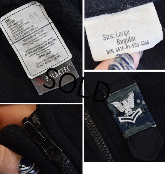 画像2: 【米軍】U.S.NAVY【パーカー用ライナー】【ポーラテック フリースジャケット】【ライナーフリース】【サイズL‐R】  (2)