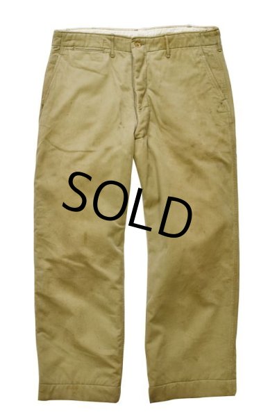 画像4: 【40's】【ビンテージ】U.S.ARMY 米軍実物【裏地付きチノパンツ】【チノパンツ】【チノパン】【W36】  (4)