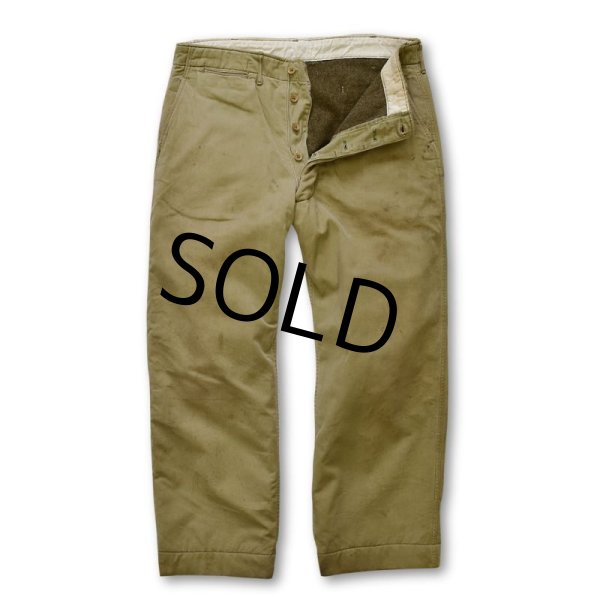画像7: 【40's】【ビンテージ】U.S.ARMY 米軍実物【裏地付きチノパンツ】【チノパンツ】【チノパン】【W36】  (7)