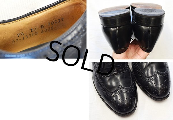 画像3: 【USA製】【ジョンストン&マーフィー】【黒】【ウィングチップ】【9 1/2 D/B】【27.5cm程度】  (3)