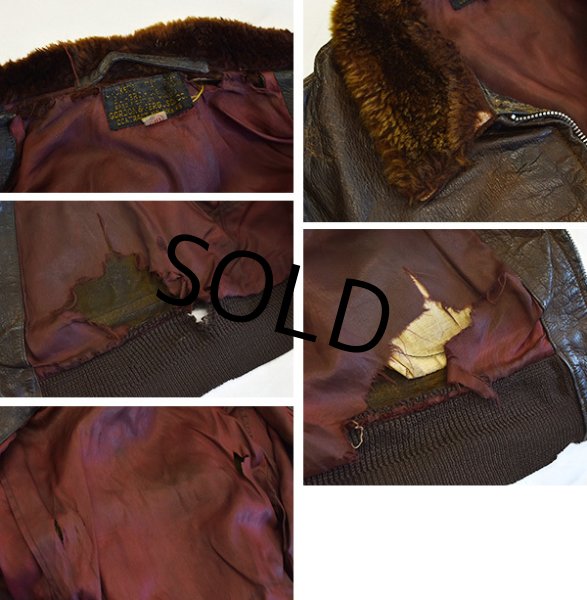 画像4: 40's【米軍実物】【ビンテージ】【U.S.NAVY】【GORDON & FERGUSON CO.】【M422A】【G-1】【フライトジャケット】【サイズ38】  (4)