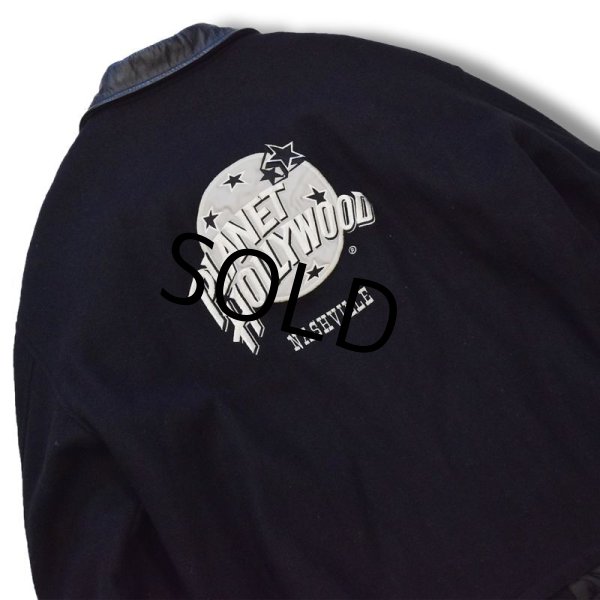 画像5: USA製【ビンテージ】【Planet hollywood】【プラネットハリウッド】【黒】【レザー襟】【ウールジャケット】【サイズXL】  (5)