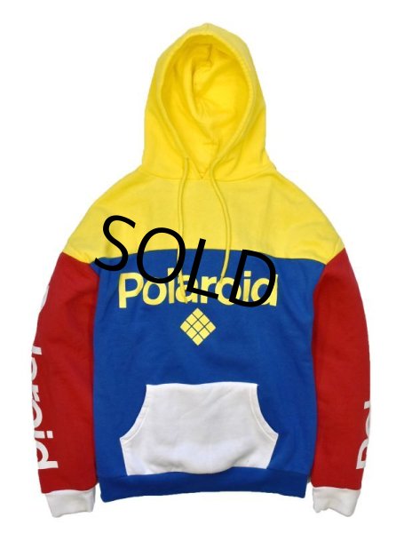 画像4: 【ポラロイド】【Polaroid】【黄色×青×赤×白】 【ロゴ】【裏起毛】【パーカー】【サイズM】  (4)