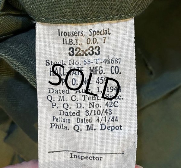 画像2: 【デッドストック】【40's】WW2【ビンテージ】【U.S.ARMY】【ヘリンボーンツイル】【HBTパンツ】 【カーゴパンツ】【32ｘ33】  (2)