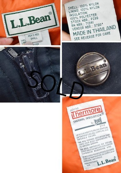 画像2: 90's【ビンテージ】【L.L.Bean】【ＬＬビーン】【Thermore】【紺】【MA-1】【フライトジャケット】【ブルゾン】【サイズＳ】  (2)