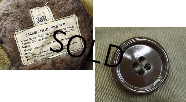 画像2: 【40's】【ビンテージ】【米軍実物】【U.S.army】【M-43】【アルパカライナー】【パイルライナー】【３８Ｒ】  (2)