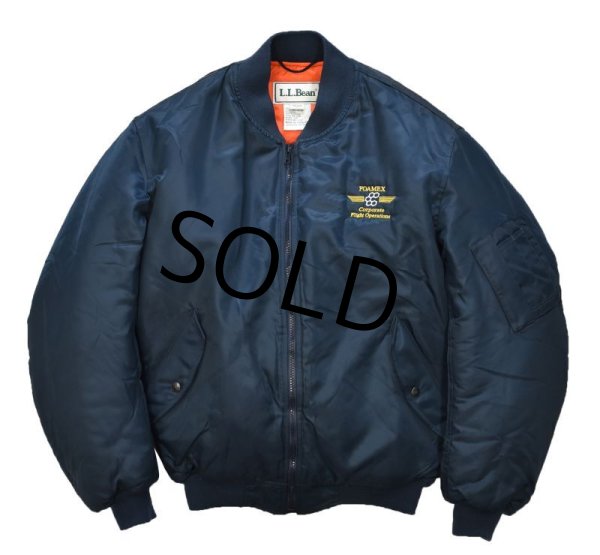 画像3: 90's【ビンテージ】【L.L.Bean】【ＬＬビーン】【Thermore】【紺】【MA-1】【フライトジャケット】【ブルゾン】【サイズＳ】  (3)