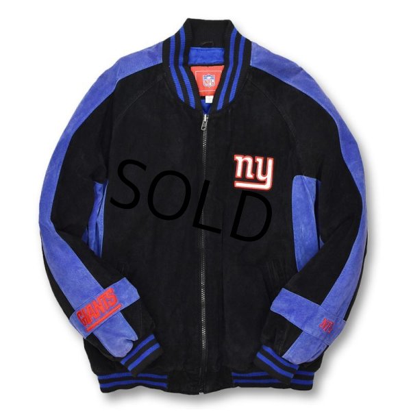 画像5: 【ビンテージ】【NFL】【NY.GIANTS】【黒×紫】【キルティング裏地】【スエードスタジャン】【サイズXL】  (5)