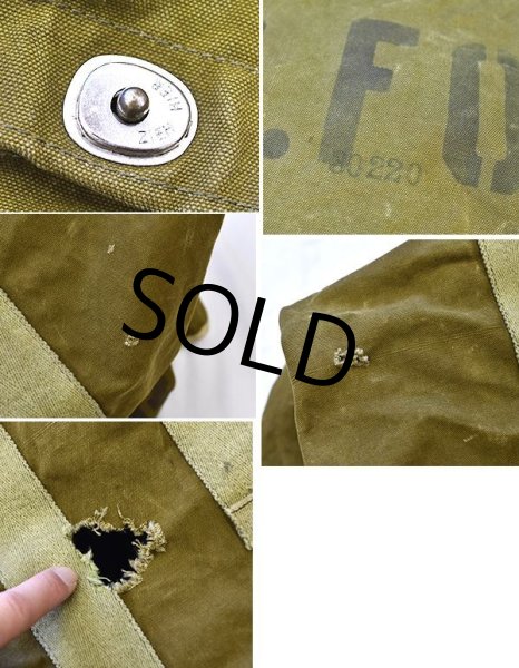 画像2: 〜40's【WW2】【ビンテージ】【米軍実物】【U.S.NAVY】ステンシル入り【パラシュートバッグ】【キットバッグ】  (2)