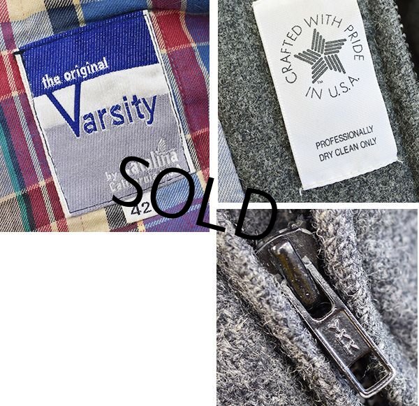 画像2: 90's【ビンテージ】【Varsity by Catalina】 カタリナ 【ウールジャケット】マドラスチェック【ジップアップブルゾン】【サイズ42】  (2)