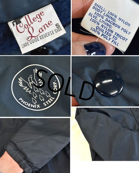 画像2: 80's【ビンテージ】【College Lane】【PHOENIX STREET CORP】【ボア裏地付き】【紺】【コーチジャケット】【サイズS】  (2)