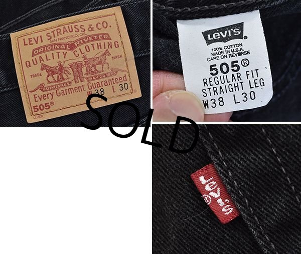画像3: 【ビンテージ】【USA製】【LEVI'S】【リーバイス】505【505】黒【ブラックデニム】【38X30】  (3)