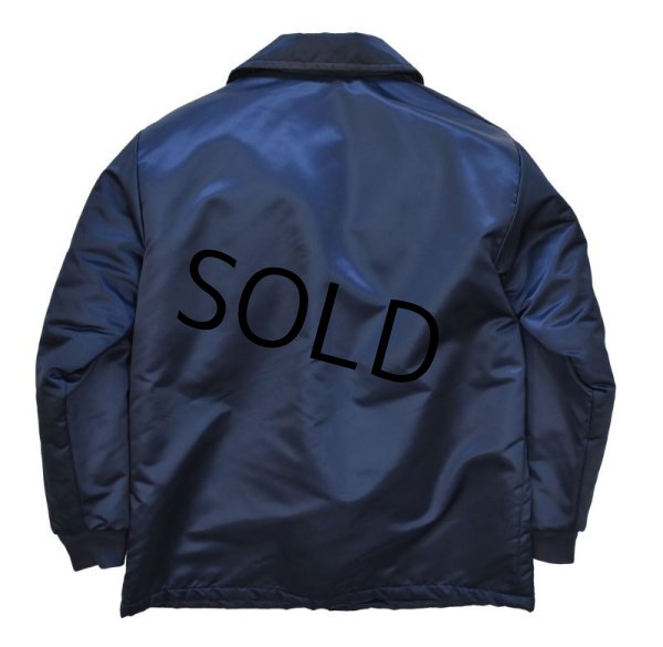 画像4: 70's【ビンテージ】紺【ネイビー】【ナイロンサテン】 コーチジャケット 【サイズ42】  (4)