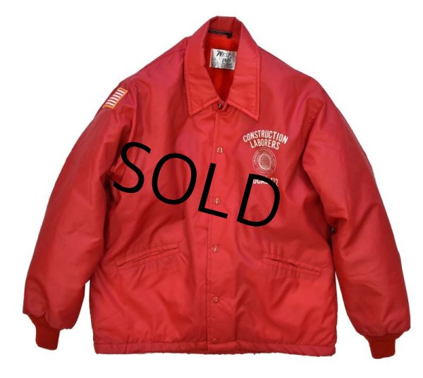 画像5: 80's【ビンテージ】【USA製】【赤】【裏ボア付き】【ナイロンジャケット】【コーチジャケット】【サイズL】  (5)
