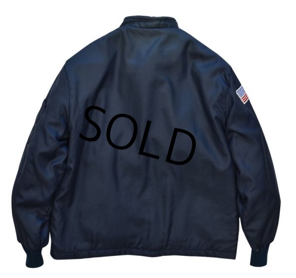 画像4: 80's【ビンテージ】【裏ボア付き】【紺】【スタンドカラー】ナイロン レーシングジャケット 【サイズL】  (4)