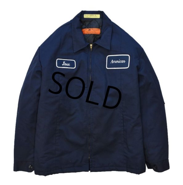 画像5: 90's USA製【ビンテージ】【RED KAP】レッドキャップ【紺】【中綿入り】【ワークジャケット】ワークブルゾン【サイズＬ-Ｒ】   (5)
