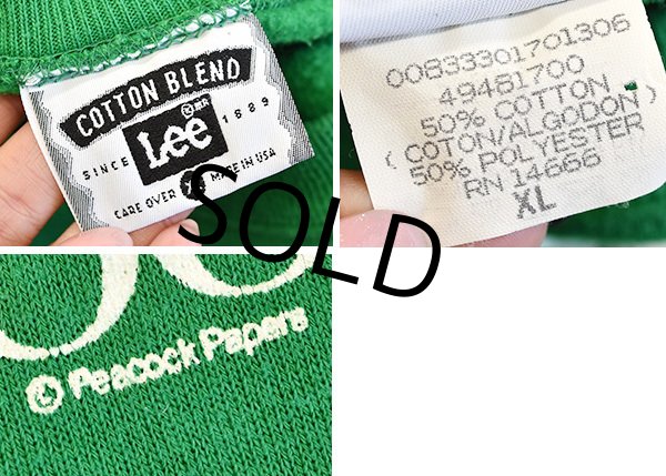 画像2: 90's【ビンテージ】USA製【Lee】【リー】【緑】【NOT ONLY AM I PERFECT・・】アイリッシュ【スウェット】【サイズＸＬ】  (2)