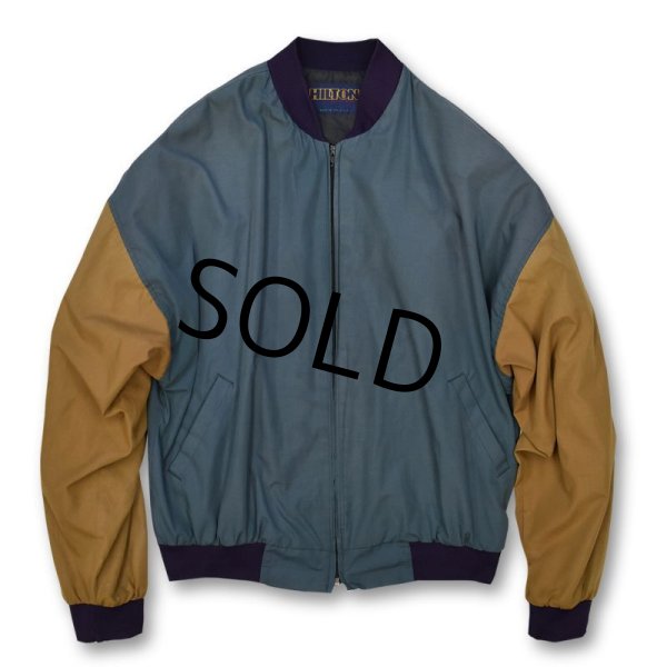 画像1: 90's【USA製】【ビンテージ】【HILTON】【ライトブラウン×青】【2トーン】【ブルゾン】  (1)