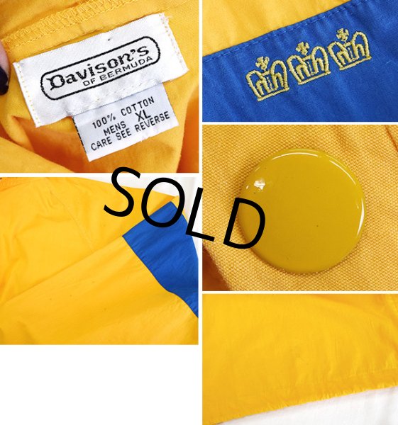 画像2: 【ビンテージ】【Davison’s of Bermuda】【黄×青】【アノラックパーカー】【サイズXL】  (2)