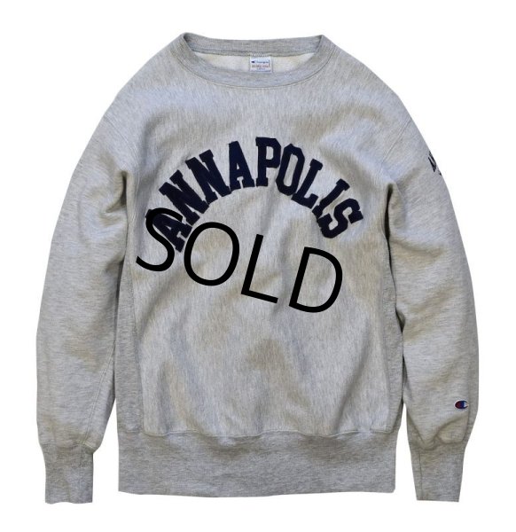 画像3: 90’s【USA製】【ビンテージ】【チャンピオン】【リバースウィーブ】【グレー】【ANNAPOLIS】【スウェット】【サイズＬ】  (3)