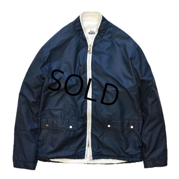 画像4: 【ビンテージ】【ウールリッチ】【Woolrich】【紺】【裏タオル地】【ナイロンジャケット】【ブルゾン】【サイズM】  (4)