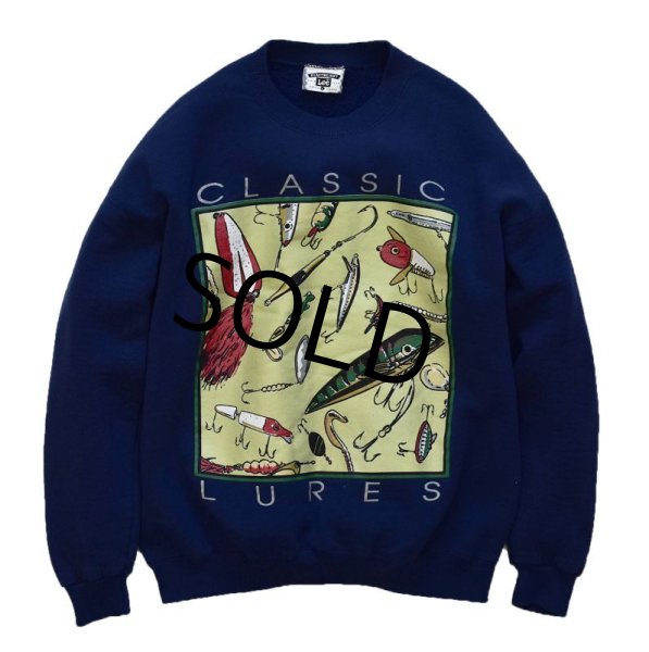 画像3: 90's【ビンテージ】USA製【Lee】【リー】【紺】【CLASSIC LURES】【ルアー】【スウェット】【サイズL】  (3)