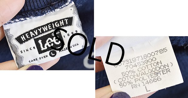 画像2: 90's【ビンテージ】USA製【Lee】【リー】【紺】【CLASSIC LURES】【ルアー】【スウェット】【サイズL】  (2)