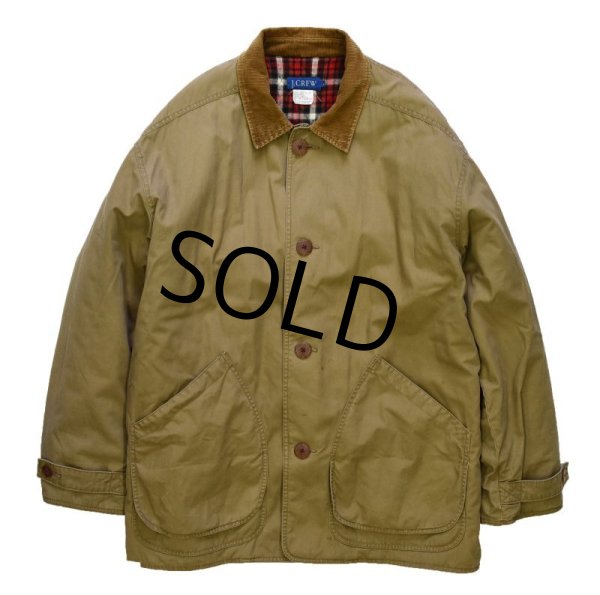 画像4: 【Jクルー】【J-crew】【ライトブラウン】【襟コーデュロイ】【赤チェック裏地】【中綿入り】【コットンジャケット 】【サイズL】  (4)