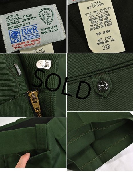 画像2: USA製【デッドストック】【ビンテージ】【R&R】【緑・グリーン】【ワークパンツ】【32R】  (2)