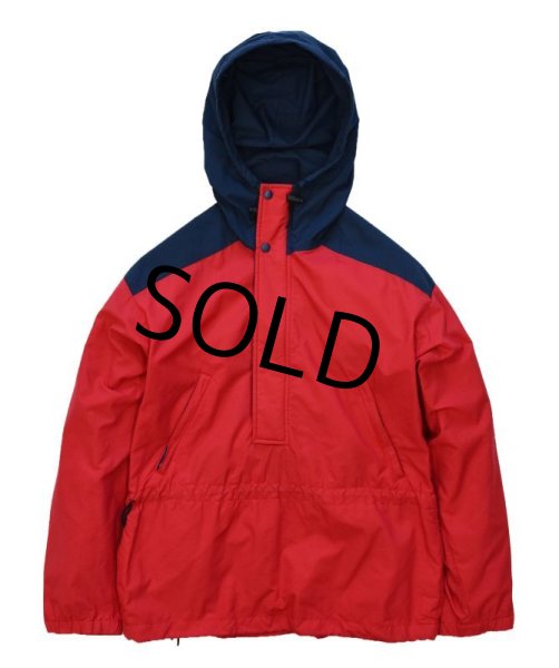 画像1: 【ビンテージ】【L.L.Bean】【ＬＬビーン】【赤×紺】【ハーフジップ】【プルオーバージャケット】アノラックパーカー【サイズＸＳ】  (1)