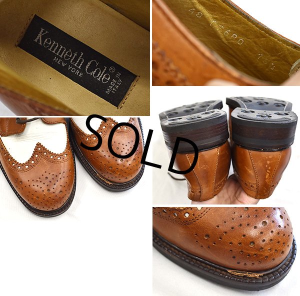 画像2: 【イタリー製】【Kenneth Cole】【ブラウン×ホワイト】【2トーン】ウィングチップ【レザーシューズ】【サイズ10 1/2】【28.5cm程度】  (2)