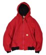 画像1: 【USA製】【ビンテージ】【カーハート】【carhartt】赤【ダック地】【アクティブパーカー】【フルジップパーカー】【Ｌ-Ｒ】  (1)