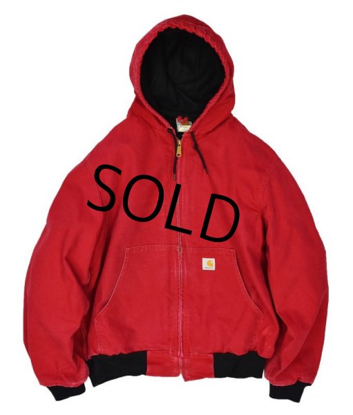 画像1: 【USA製】【ビンテージ】【カーハート】【carhartt】赤【ダック地】【アクティブパーカー】【フルジップパーカー】【Ｌ-Ｒ】  (1)