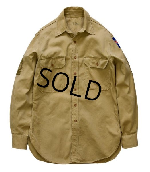 画像4: 40's【米軍】【ビンテージ】U.S.ARMY【カーキシャツ】チノシャツ【14 1/2程度】  (4)