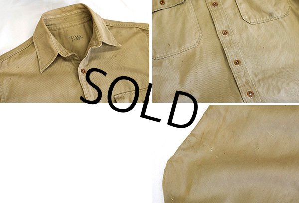 画像3: 40's【米軍】【ビンテージ】U.S.ARMY【カーキシャツ】チノシャツ【14 1/2程度】  (3)