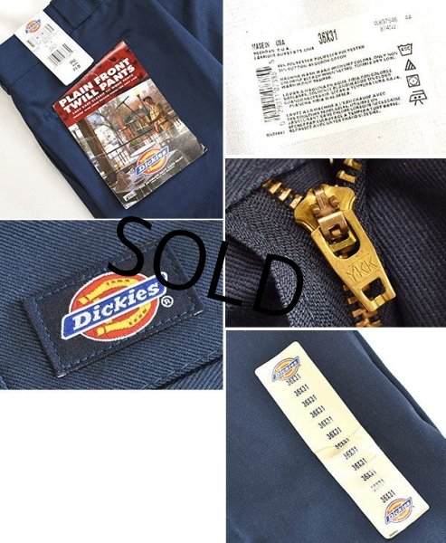 画像3: 【デッドストック】USA製【ビンテージ】【ディッキーズ】【Dickies】【ネイビー・紺】【ワークパンツ】【36×31】  (3)