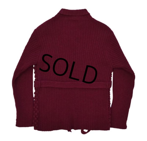 画像3: フランス製【ビンテージ】シャラビア【CHARABIA】【エンジ】【ウールカーディガン】【サイズ８A】【レディース古着】  (3)