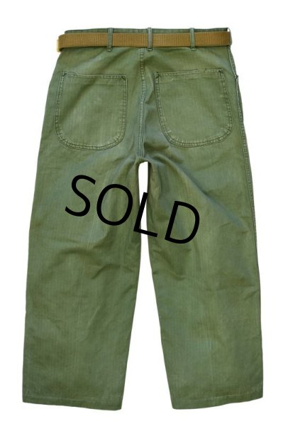 画像4:  40's【ビンテージ】【米軍実物】USMC【ベルト付き】【HBTパンツ】【M41】P41 【W33程度】   (4)