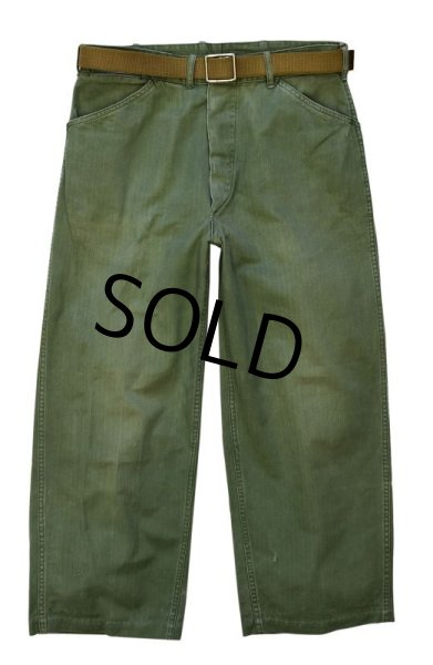 画像2:  40's【ビンテージ】【米軍実物】USMC【ベルト付き】【HBTパンツ】【M41】P41 【W33程度】   (2)