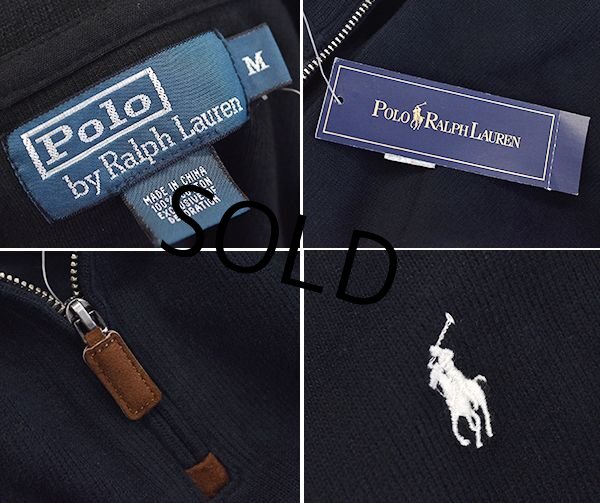 画像2: 【未使用】【ラルフローレン】【黒】【ハーフジップ】【コットンセーター】【サイズＭ】   (2)