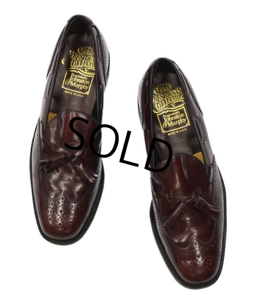 画像4: 【USA製】【ビンテージ】【ジョンストン&マーフィー】【president's collection】赤茶【タッセルローファー】【8 1/2 D/B】【26.5cm程度】【スリッポン】  (4)