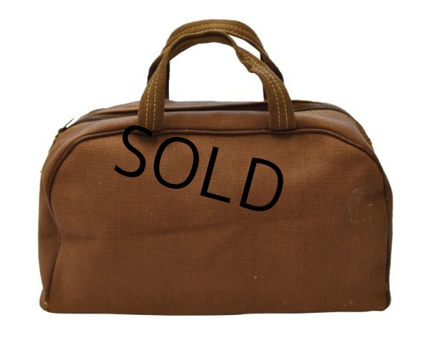 画像6: 40's【ビンテージ】【ブラウンキャンバス】コの字止め【ハンドバッグ】【ミニボストンバッグ】   (6)