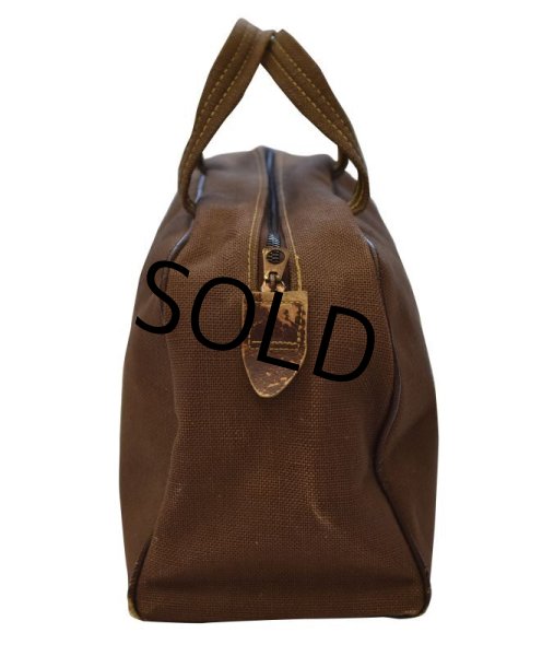 画像5: 40's【ビンテージ】【ブラウンキャンバス】コの字止め【ハンドバッグ】【ミニボストンバッグ】   (5)