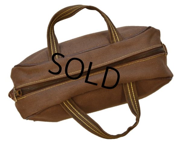 画像8: 40's【ビンテージ】【ブラウンキャンバス】コの字止め【ハンドバッグ】【ミニボストンバッグ】   (8)