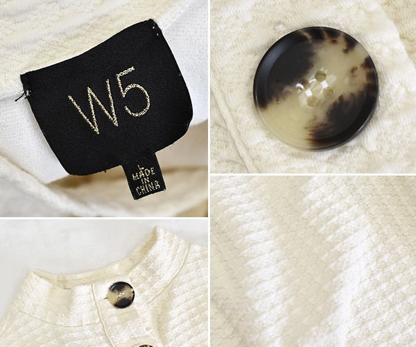 画像2: 【W5】【ワッフル地】九分袖【背中ボタン】カットソー【サイズL】【レディース古着】  (2)