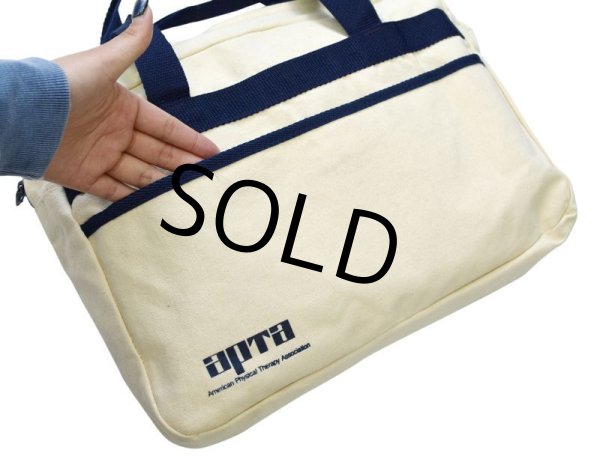 画像4: ビンテージ 【apta】【american physical therapy association】【白×青】【キャンバスコットン】【ハンドバッグ】【トートバッグ】  (4)