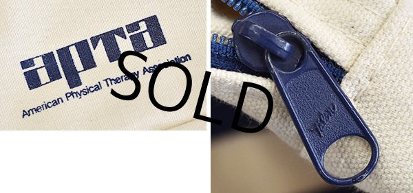 画像2: ビンテージ 【apta】【american physical therapy association】【白×青】【キャンバスコットン】【ハンドバッグ】【トートバッグ】  (2)