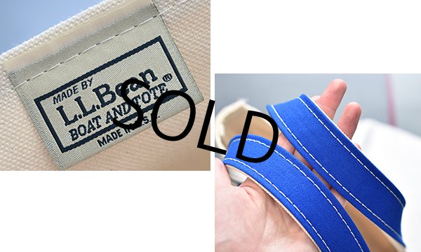 画像2: ほぼ未使用‼【USA製】【ビンテージ】LLビーン 【L.L.bean】【白×青】キャンバス【トートバッグ】【L.L.ビーン】  (2)